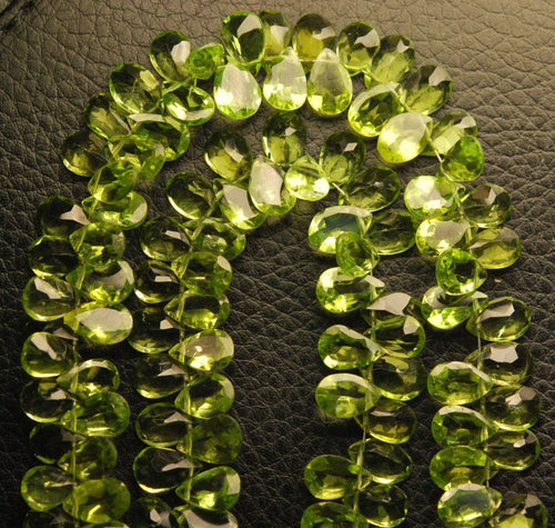 25 Pieces, Aaa Quality,Superb-Finest Quality Peridot Faceted Cut Stone Pear Shape, 8mm Size - Jalvi & Co.