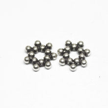 Load image into Gallery viewer, 26 Snowflake Spacer Bead Antique Silver Tone Dot Beads - Jalvi &amp; Co.