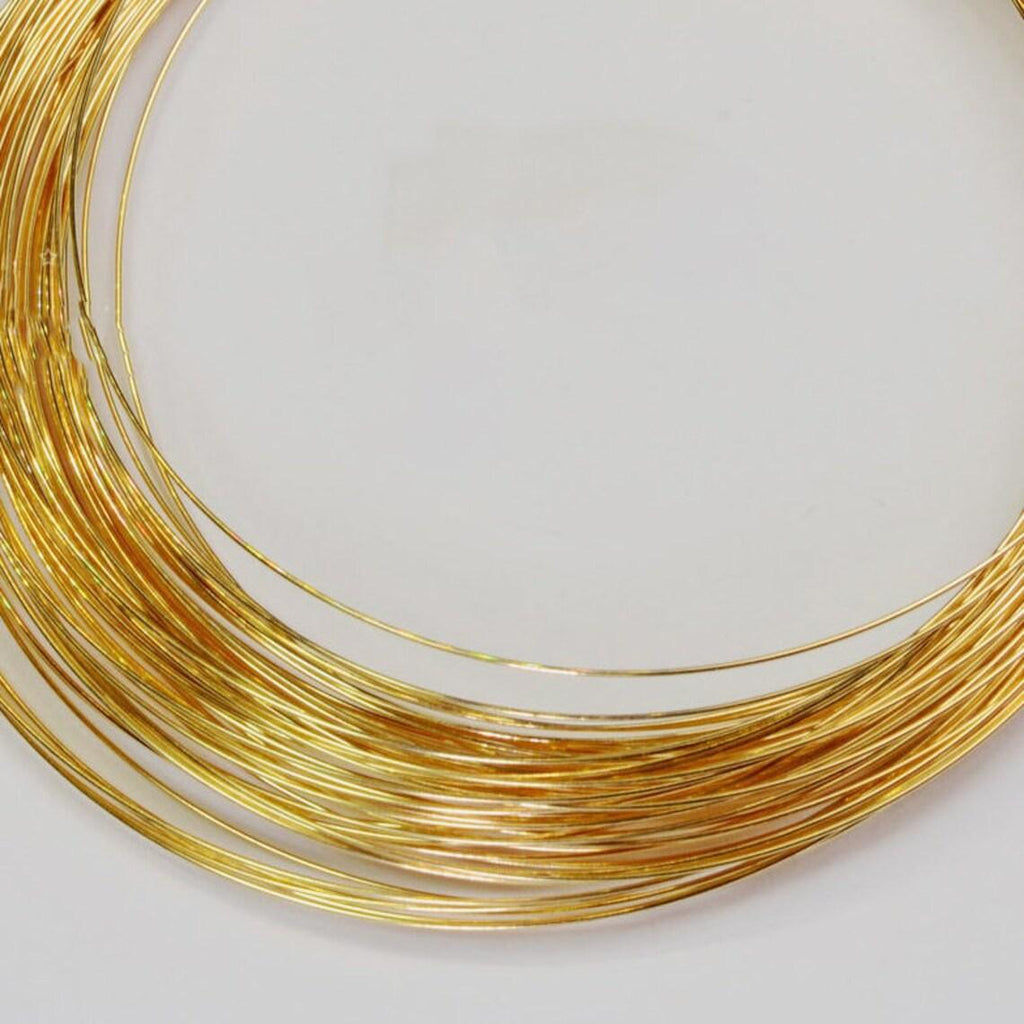 28 gauge 18k Solid gold Half Hard Round Wire 1 foot Jewelry Making Essential