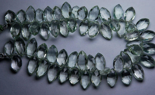 287 Carats, 9 Inch Strand, Aaa Quality Green Amethyst Faceted Marquise Shape Briolettes, 13-16mm Long,Great Quality - Jalvi & Co.
