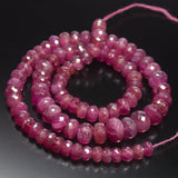 299 cts, 16 inch, 6mm 10.5mm, Pink Sapphire Faceted Rondelle Large Size Beads, Sapphire Beads