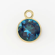 Load image into Gallery viewer, 2pc 14k Solid Yellow Gold 4,5,6mm Natural London Blue Topaz Charm Pendant - Jalvi &amp; Co.