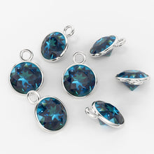 Load image into Gallery viewer, 2pc 14k Solid Yellow Gold 4,5,6mm Natural London Blue Topaz Charm Pendant - Jalvi &amp; Co.