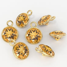 Load image into Gallery viewer, 2pc 14k Solid Yellow Gold 4,5,6mm Natural Yellow Citrine Charm Pendant - Jalvi &amp; Co.