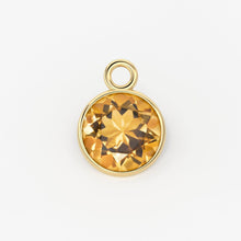 Load image into Gallery viewer, 2pc 14k Solid Yellow Gold 4,5,6mm Natural Yellow Citrine Charm Pendant - Jalvi &amp; Co.