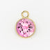 2pc 14k Solid Yellow Gold 6mm Natural Pink Tourmaline Charm Pendant / Pink Tourmaline Charm / Tourmaline Charm / Solid Gold Charm - Jalvi & Co.