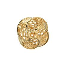Load image into Gallery viewer, 2pc Honeycomb Twisted Solid Gold 14k 18k Handmade Gold Spacer Bead Jewelry Making Supply available in 9.50mm 11mm 12.50mm - Jalvi &amp; Co.