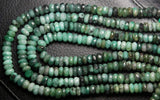 2X10 Inch Strand Superb-Finest Quality, Natural Shaded Emerald Faceted Rondelle, 5-6mm Size