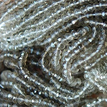 Load image into Gallery viewer, 2X14 Inch Strand, Very Rare, Finest Shaded Smoky Quartz Faceted Rondelles 3.5-4mm - Jalvi &amp; Co.
