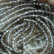Load image into Gallery viewer, 2X14 Inch Strand, Very Rare, Finest Shaded Smoky Quartz Faceted Rondelles 3.5-4mm - Jalvi &amp; Co.