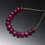 3 inch, 6-7mm, Natural Red Ruby Smooth Rondelle Shape Gemstone Beads