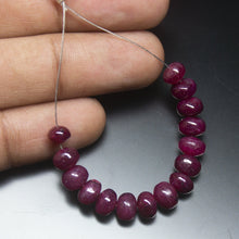 Load image into Gallery viewer, 3 inch, 6-7mm, Natural Red Ruby Smooth Rondelle Shape Gemstone Beads - Jalvi &amp; Co.