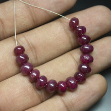 Load image into Gallery viewer, 3 inch, 6-7mm, Natural Red Ruby Smooth Rondelle Shape Gemstone Beads - Jalvi &amp; Co.