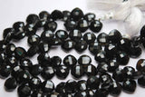3 Match Pair-Black Onyx Faceted Cushion Shape Briolette's, 10mm Size Calibrated Size