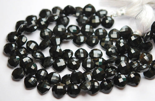 3 Match Pair-Black Onyx Faceted Cushion Shape Briolette's, 10mm Size Calibrated Size - Jalvi & Co.