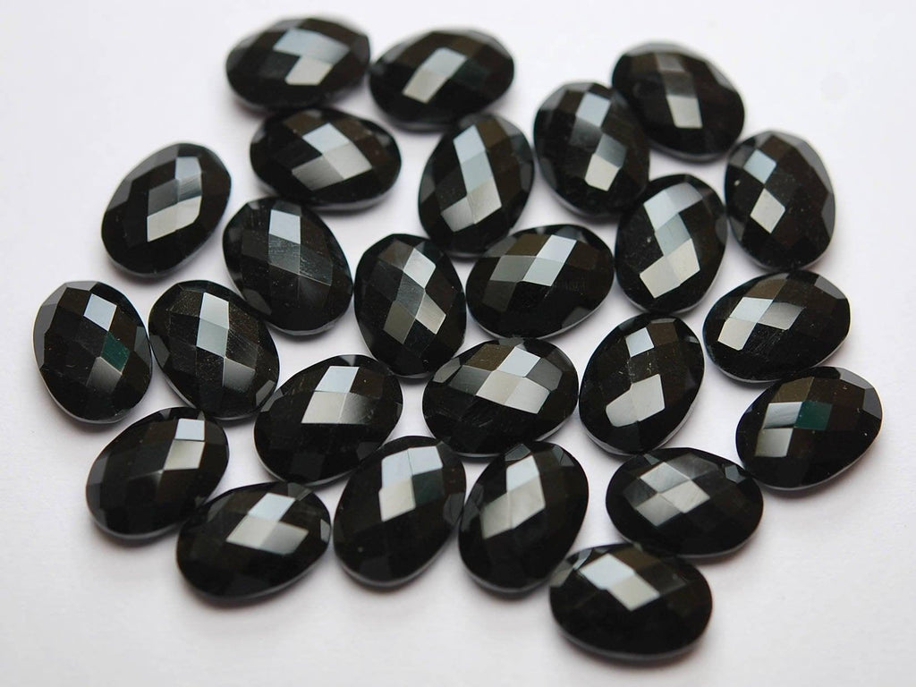 3 Match Pair-Black Onyx Faceted Oval Shape, 10X14mm Size Calibrated Size - Jalvi & Co.