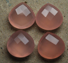 Load image into Gallery viewer, 3 Matched Pair, AAA Quality, Rose Chalcedony Faceted Heart Shape Briolette&#39;s 12mm - Jalvi &amp; Co.