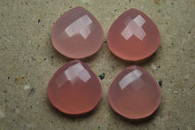 Load image into Gallery viewer, 3 Matched Pair, AAA Quality, Rose Chalcedony Faceted Heart Shape Briolette&#39;s 12mm - Jalvi &amp; Co.