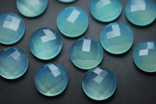 Load image into Gallery viewer, 3 Matched Pair, Aaa Quality,Aqua Chalcedony Rose Cut Coins Shape, 14mm - Jalvi &amp; Co.