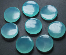 Load image into Gallery viewer, 3 Matched Pair, Aaa Quality,Aqua Chalcedony Rose Cut Coins Shape, 14mm - Jalvi &amp; Co.