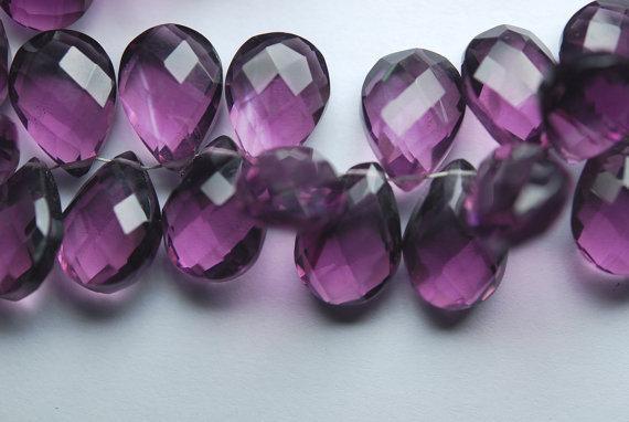 3 Matched Pair.Kunzite Pink Quartz Micro Faceted Pear Briolette, 10X14mm Approx - Jalvi & Co.