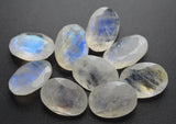 3 Matched Pair Rainbow Moonstone Faceted Oval Shaped Loose Stones, 10X14mm, Finest Quality