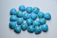 Load image into Gallery viewer, 3 Matched Pair,Blue Turquoise Faceted Heart Shape Briolettes Size 14mm - Jalvi &amp; Co.