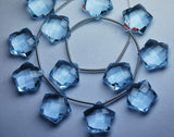 3 Matched Pairs,Aquamarine Blue Quartz Faceted Star Shape Briolette,Size14mm Approx