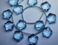 Load image into Gallery viewer, 3 Matched Pairs,Aquamarine Blue Quartz Faceted Star Shape Briolette,Size14mm Approx - Jalvi &amp; Co.