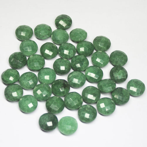 3 matching pair, 12mm, Emerald Faceted Round Coin Shape Briolette, Emerald - Jalvi & Co.