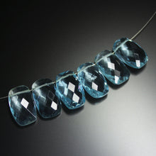 Load image into Gallery viewer, 3 matching pair, Natural Sky Blue Quartz Faceted Rectangular Beads 16x10mm - Jalvi &amp; Co.