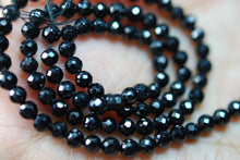 Load image into Gallery viewer, 3 mm,Full 14 Inch Long Strand,Black Spinel Finest Quality Micro Faceted Round Rondells, - Jalvi &amp; Co.