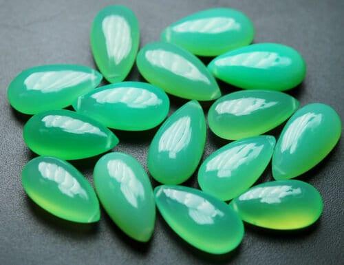 3 Pair Chrysoprase Chalcedony Smooth Pear Briolette Beads 10X20mm - Jalvi & Co.