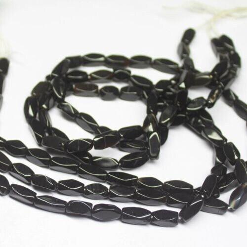 3 Strand Black Onyx Faceted Rectangle Nugget Gemstone Loose Beads 14