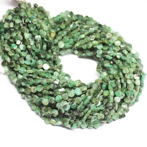 3 Strand Natural Green Emerald Smooth Coin Gemstone Loose Spacer Beads 13