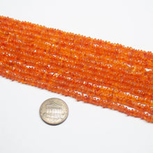 Load image into Gallery viewer, 3 Strand Natural Orange Carnelian Smooth Rondelle Gemstone Loose Beads 3-4mm 14&quot; - Jalvi &amp; Co.