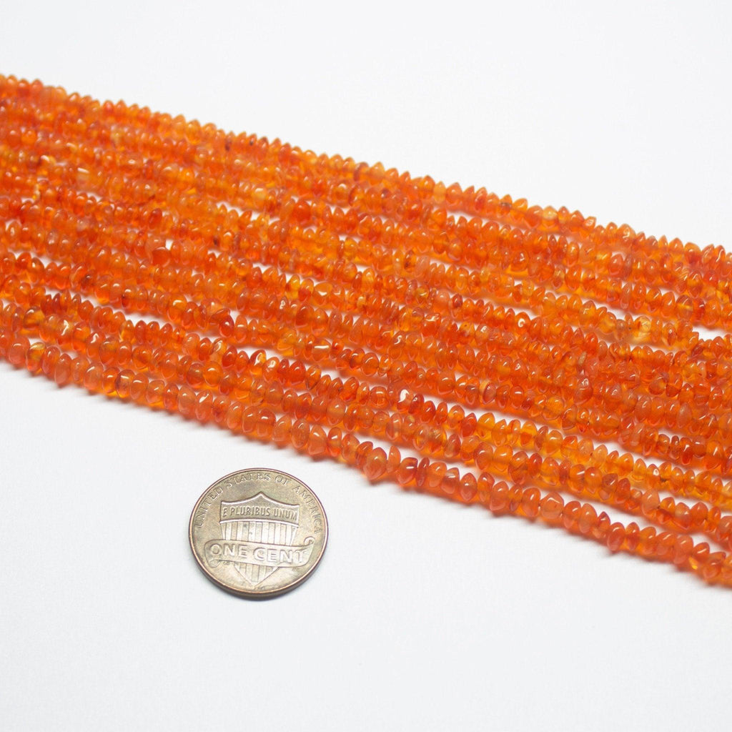 3 Strand Natural Orange Carnelian Smooth Rondelle Gemstone Loose Beads 3-4mm 14" - Jalvi & Co.