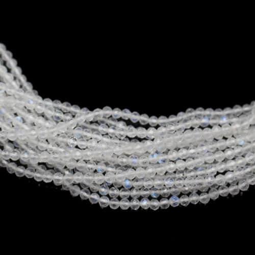 3 Strand Rainbow Moonstone Micro Faceted Round Gemstone Loose Tiny Beads 13" 2mm - Jalvi & Co.
