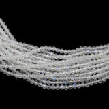 3 Strand Rainbow Moonstone Micro Faceted Round Gemstone Loose Tiny Beads 13