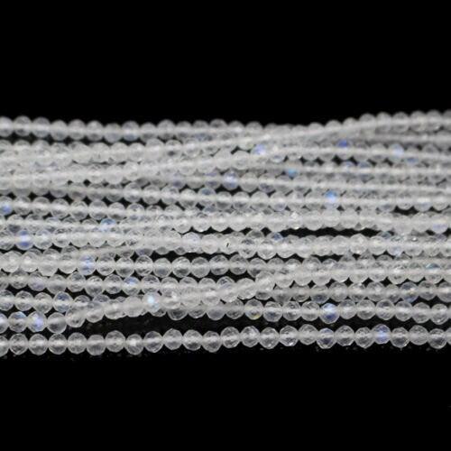 3 Strand Rainbow Moonstone Micro Faceted Round Gemstone Loose Tiny Beads 13" 2mm - Jalvi & Co.