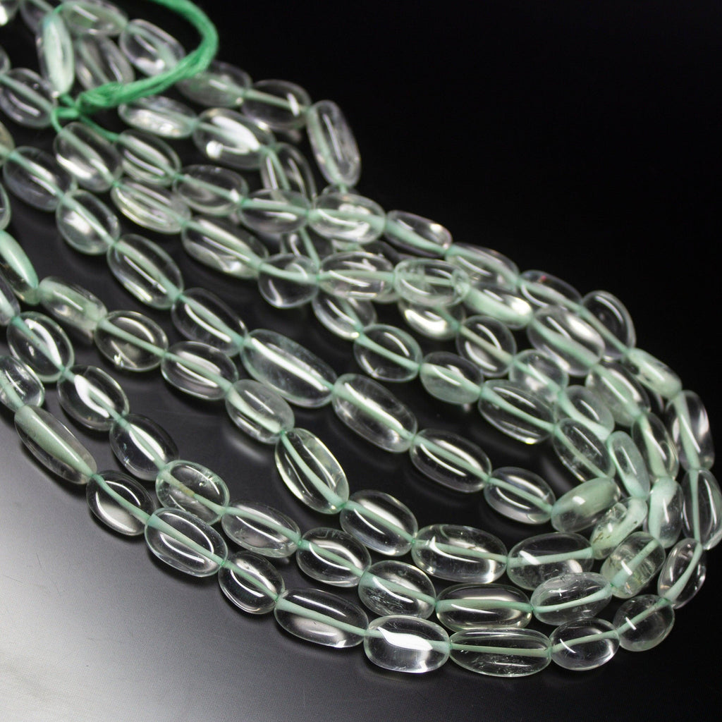 3 Strands 13 inch, 12-13mm, Natural Green Amethyst Smooth Oval Shape Gemstone Beads - Jalvi & Co.