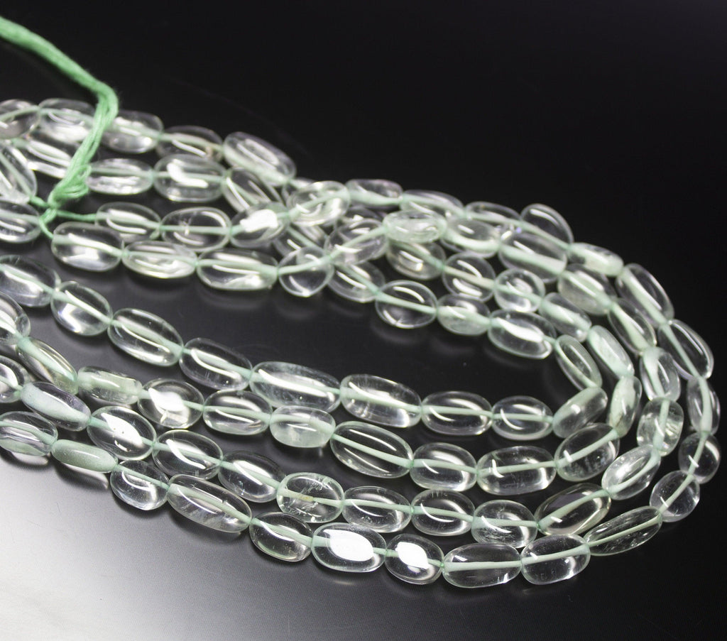 3 Strands 13 inch, 12-13mm, Natural Green Amethyst Smooth Oval Shape Gemstone Beads - Jalvi & Co.