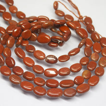 Load image into Gallery viewer, 3 strands, 14&quot; Full Strand, Red Jasper Smooth Oval Shape Gemstone Beads, Jasper Beads, 9-10mm - Jalvi &amp; Co.