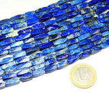 3 Strands Blue Lapis Luzuli Smooth Twisted Loose Tube Spacer Beads 15mm 11mm 13