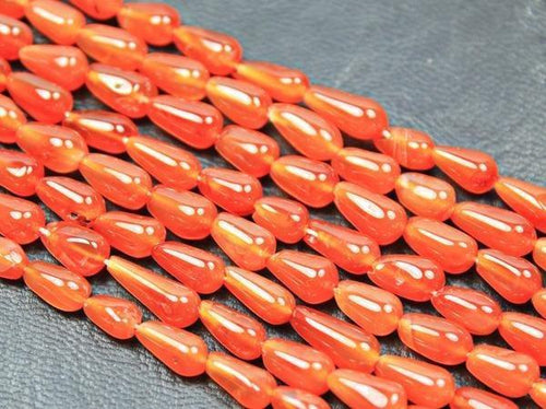 3 Strands Carnelian Plain Smooth Tear Briolette Drop Beads Strand 6mm 9mm 12