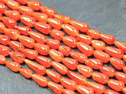 3 Strands Carnelian Plain Smooth Tear Briolette Drop Beads Strand 6mm 9mm 12