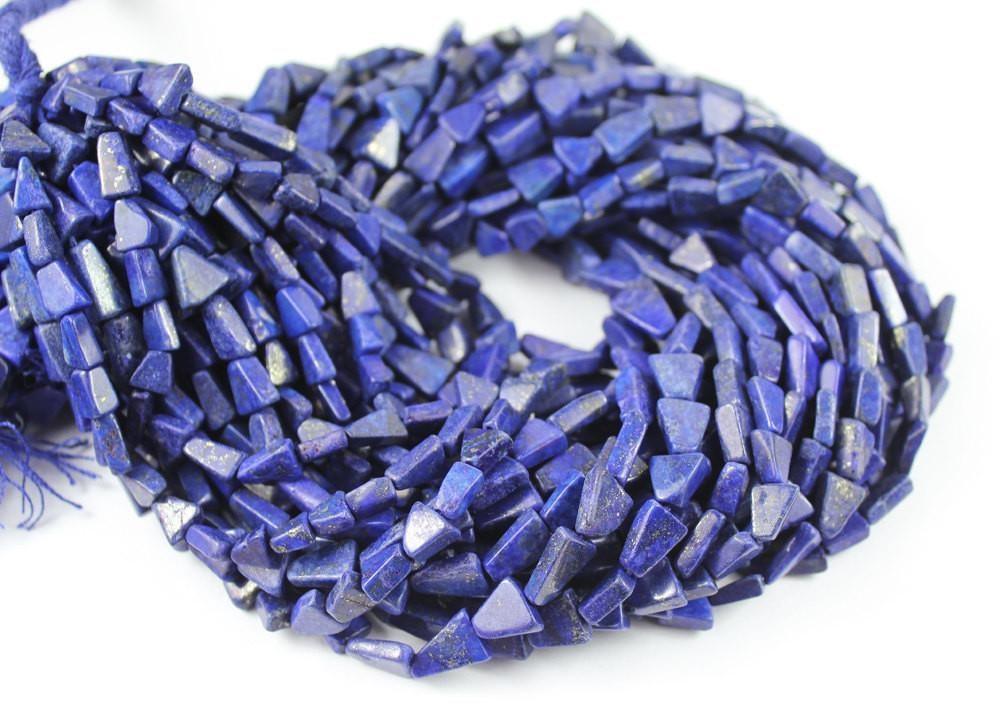 3 Strands Dyed Lapis Lazuli Smooth Trillion Gemstone Beads Strand 13" 5mm 10mm - Jalvi & Co.