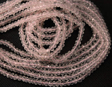 Load image into Gallery viewer, 3 Strands Full 13 Inch Long Strand Micro Faceted Rondells Rose Quartz, 3-4mm - Jalvi &amp; Co.