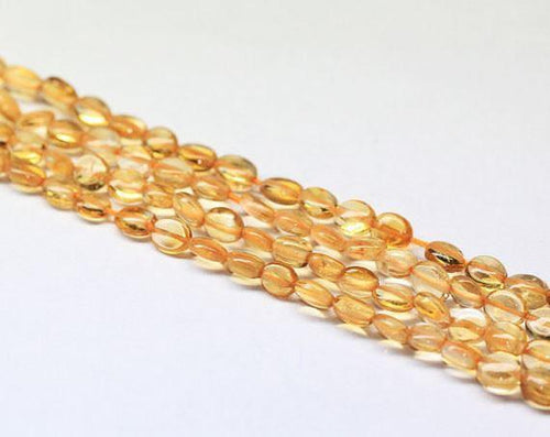 3 strands lot Golden Citrine Smooth Oval Gemstone Loose Spacer Beads 14