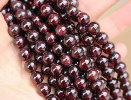 3 Strands Natural Red Garnet Smooth Ball Round Gemstone Loose Spacer Beads Strand 14